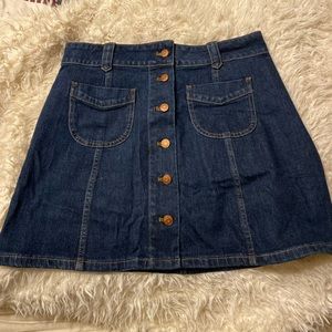 Madewell button up denim skirt